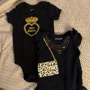 2 black and gold onesies, Juicy Couture, Bundles